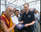 Il Dalai Lama ospite al campo Friuli V.G. a Mirandola in Emilia